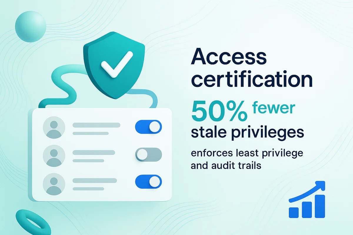 automated access certification streamlines identity access management, reducing stale permissions and audit gaps.