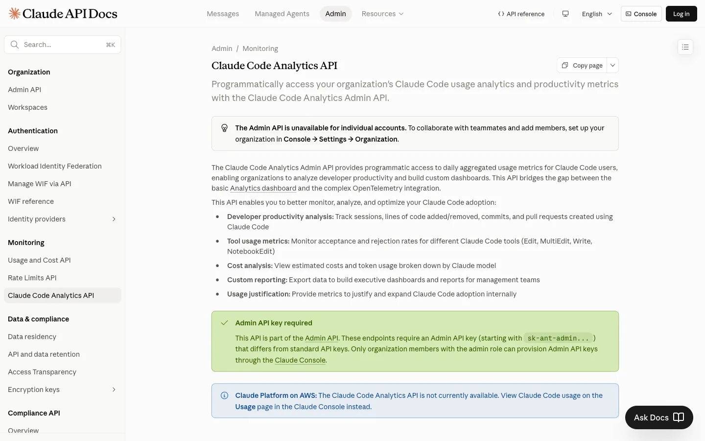 anthropic console claude code usage monitoring for ai management