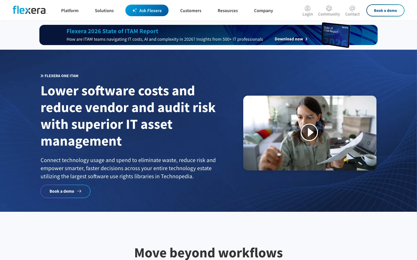 flexera one it asset management product page