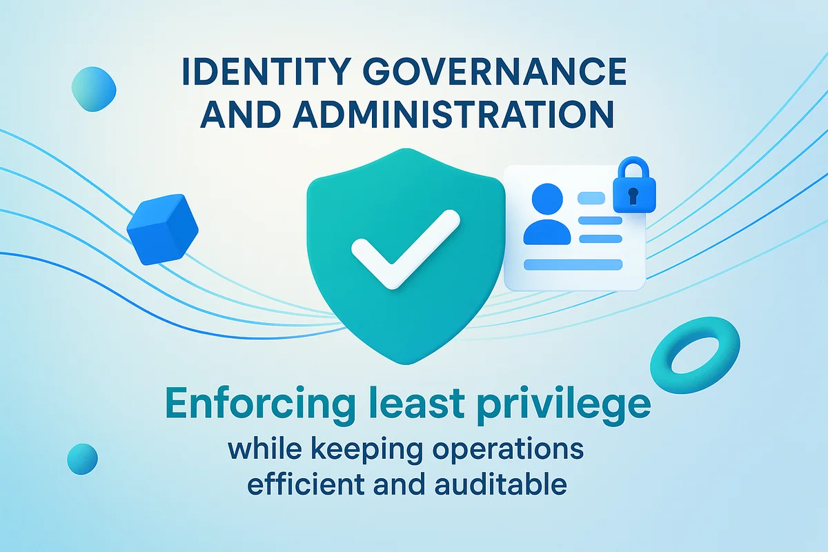 diagram illustrating identity governance and administration, emphasizing access rules, policies, and a single source of truth.