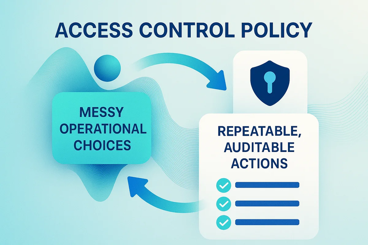 access control policies transforming operational choices into auditable records, enhancing compliance with iso 27001 for saas environments.