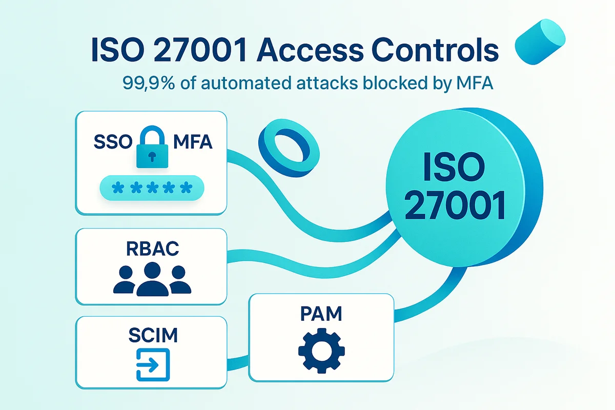 diagram illustrating iso 27001 access controls and their application in saas iam tools and patterns.