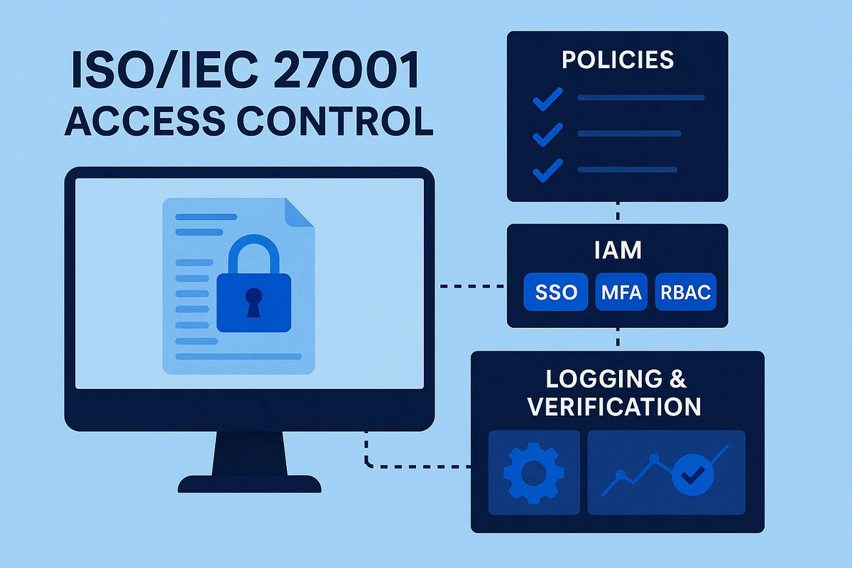 visual representation of iso/iec 27001 access control principles and audit preparation strategies for saas operations.