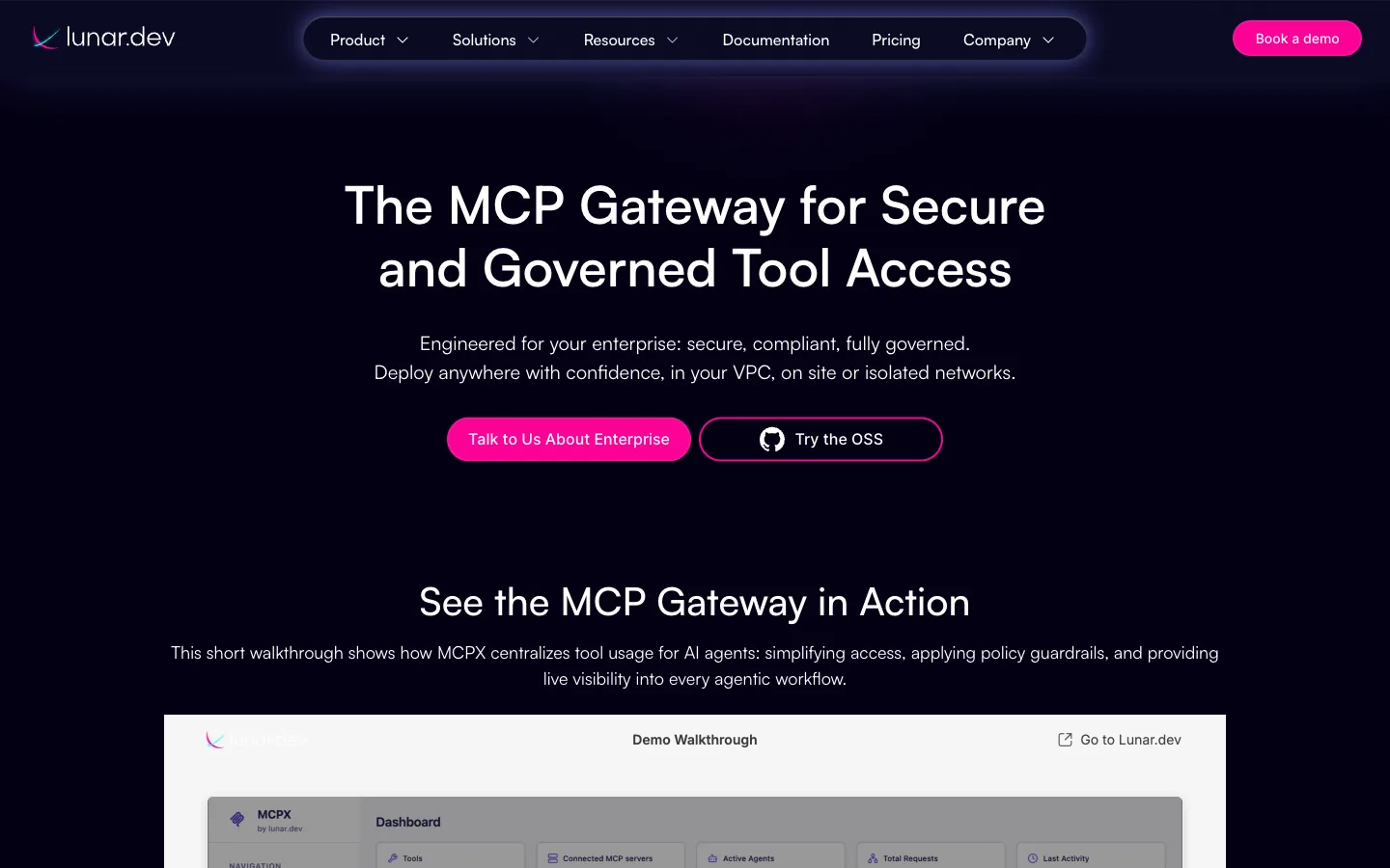 lunar.dev mcp server visibility for ai management