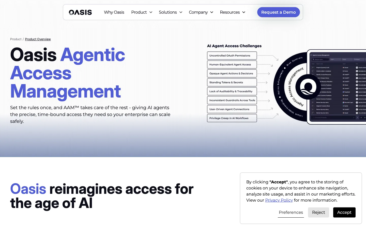 oasis security autonomous ai agent management for ai management