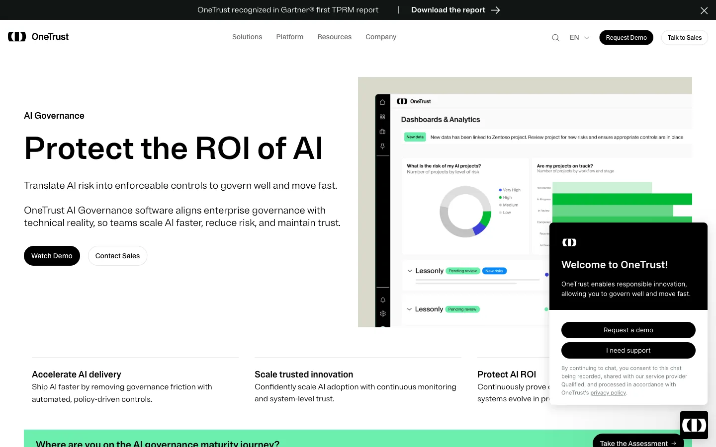 onetrust ai governance and third-party management for ai vendor risk
