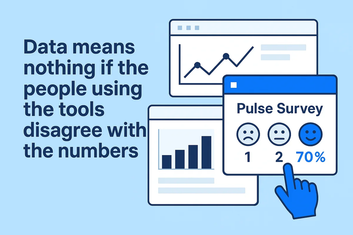 a team member using a pulse survey in slack to gather stakeholder feedback efficiently.