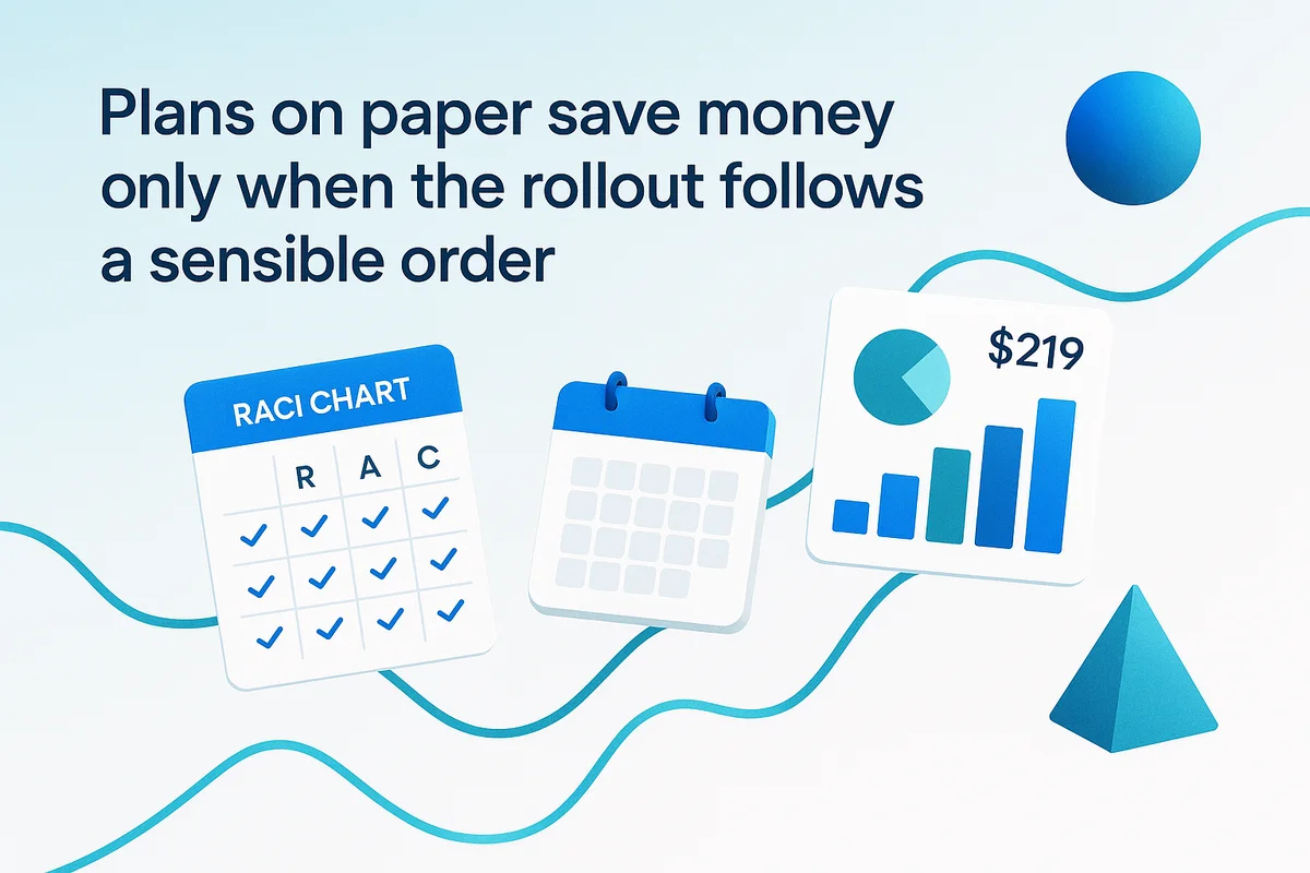 a detailed raci chart linking license changes, approvals, and vendor timelines for effective application rationalization strategies.