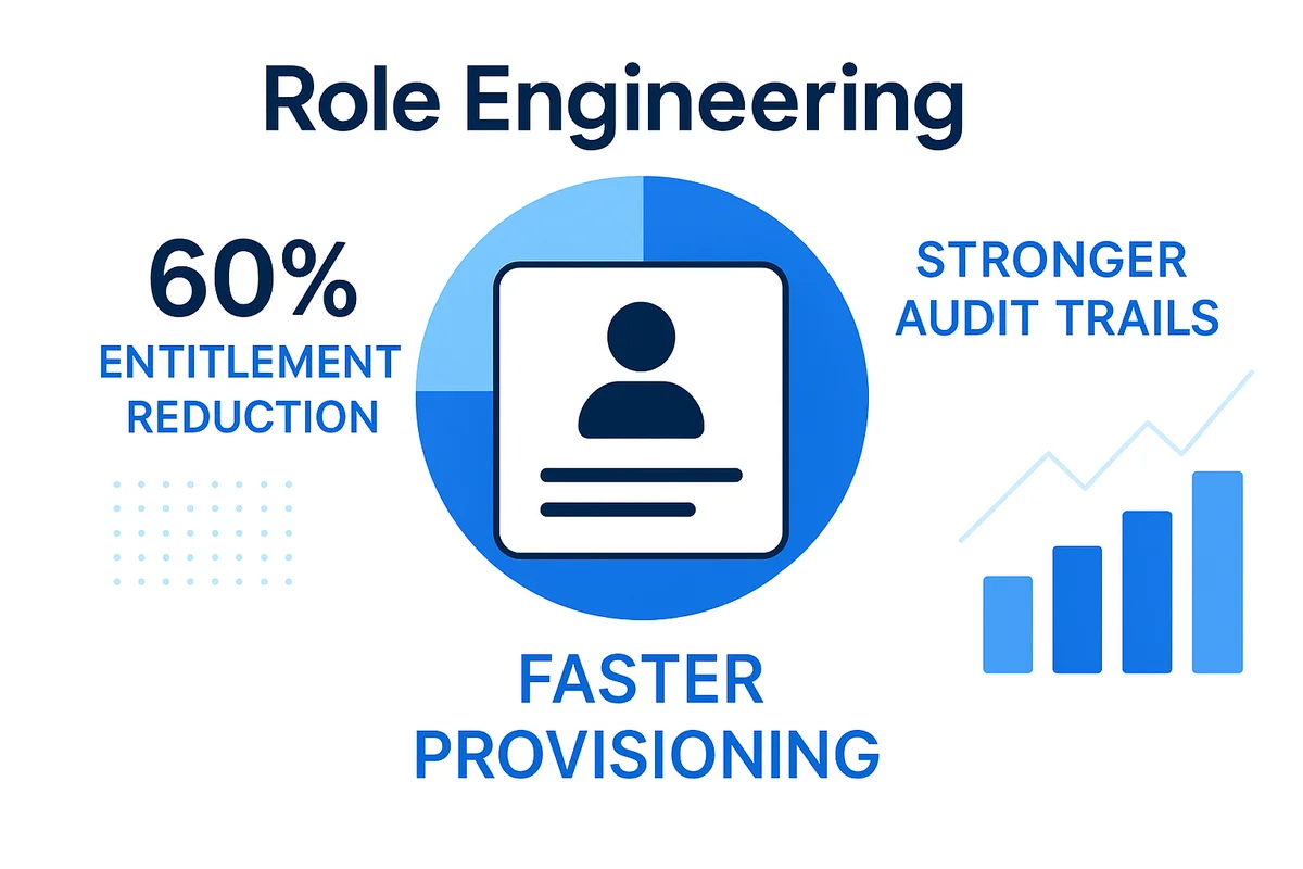 visual representation of role engineering illustrating streamlined saas access, consistent templates, and improved audit trails for teams.