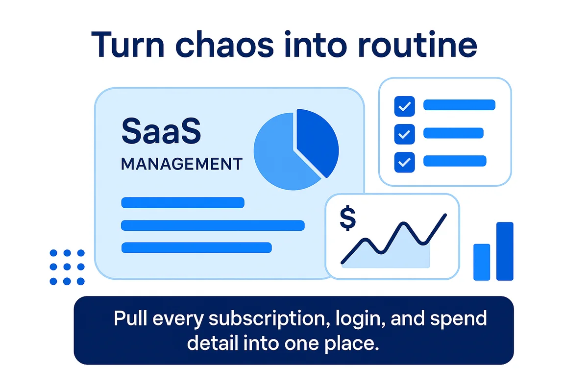 a saas management platform streamlining subscription management, automating tasks, and providing insights for efficient team operations.