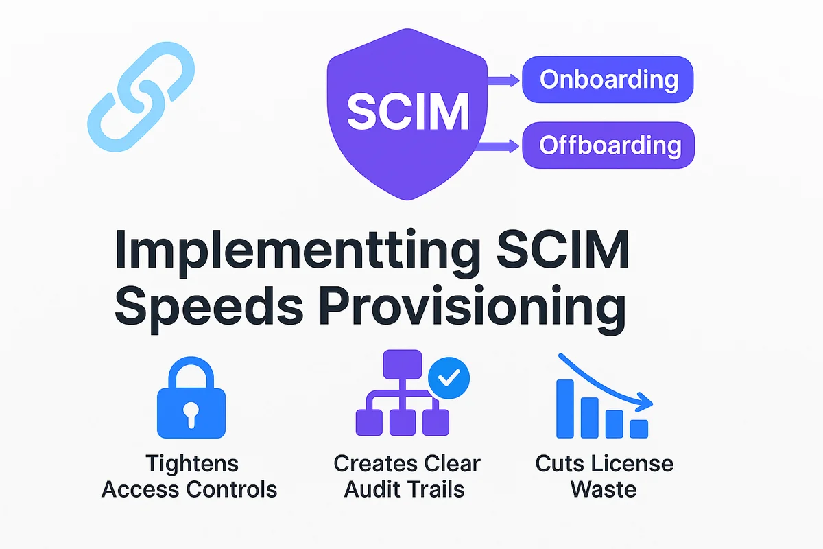 illustration of scim provisioning streamlining user lifecycle management for saas, enhancing automation and access control.