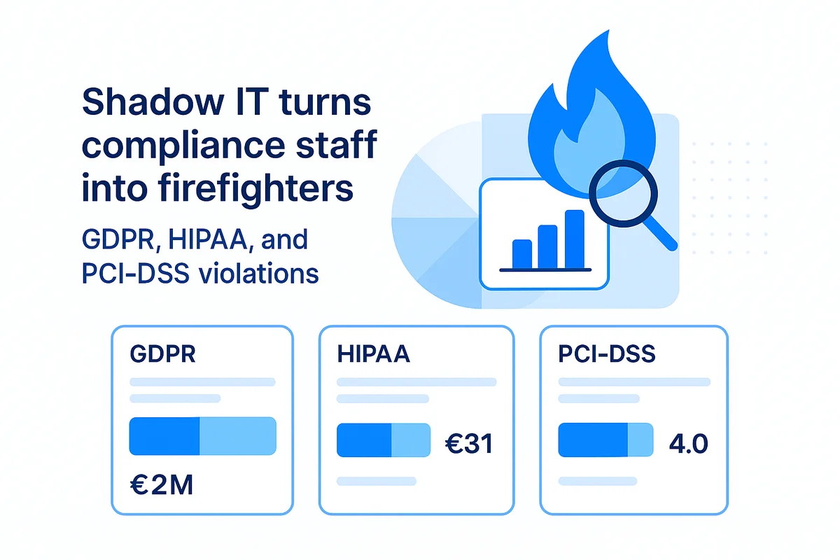 compliance challenges arise as unapproved saas usage risks violations of gdpr, hipaa, and pci-dss regulations.