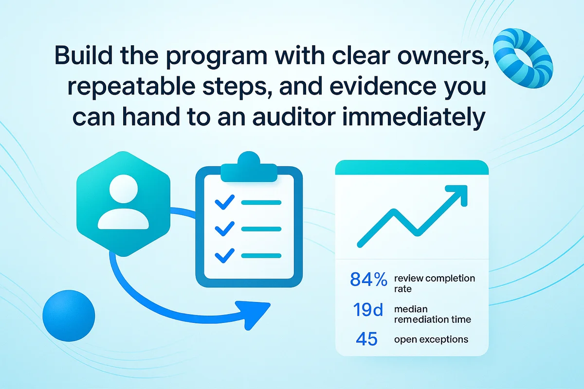 flowchart illustrating the steps and responsibilities for establishing an audit-ready access review program.