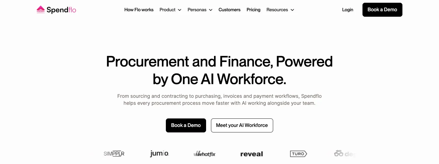 spendflo homepage for ai agents in procurement and finance