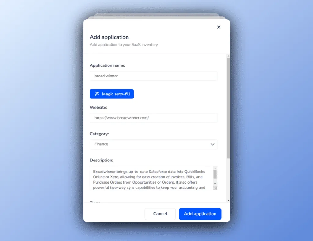 App Identifier and Auto-fill for Custom App Details