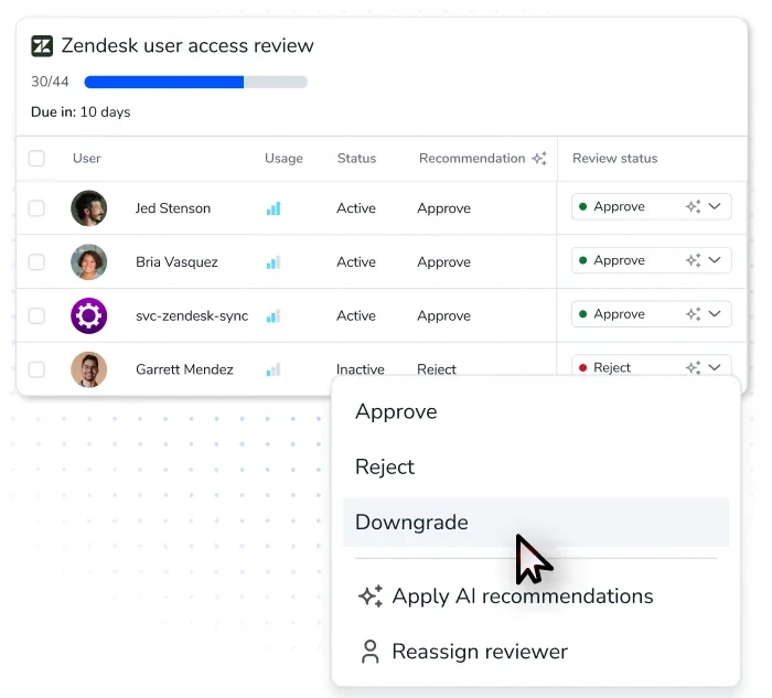 Torii user access review campaign