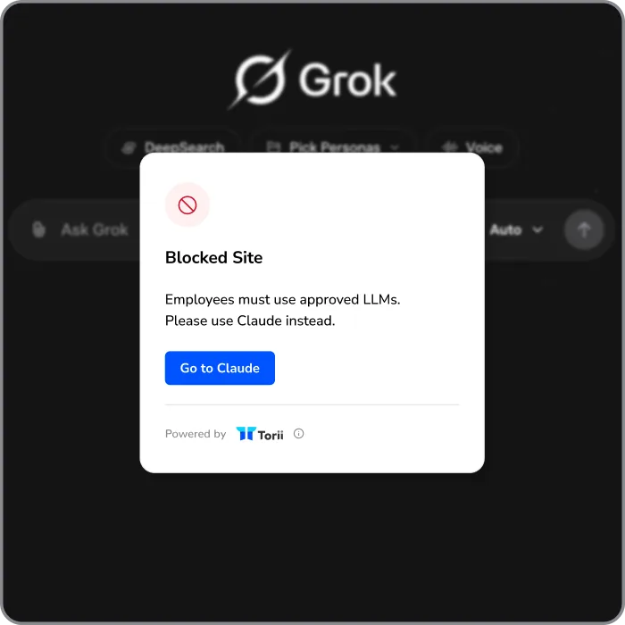 Automatically block access to specified sites