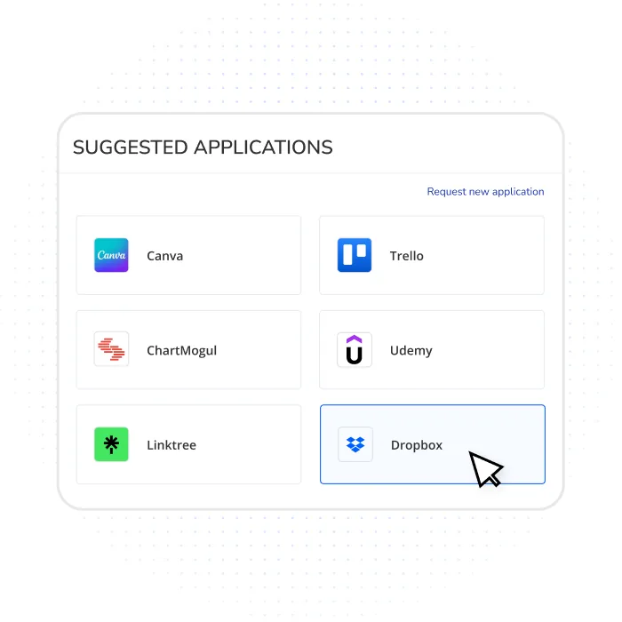 Suggested apps for access requests