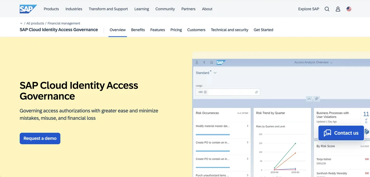 sap cloud identity access governance gong access review
