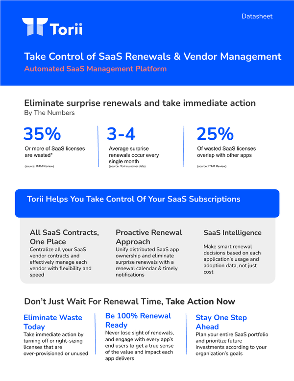 [Datasheet] Vendor Renewal Management - Torii