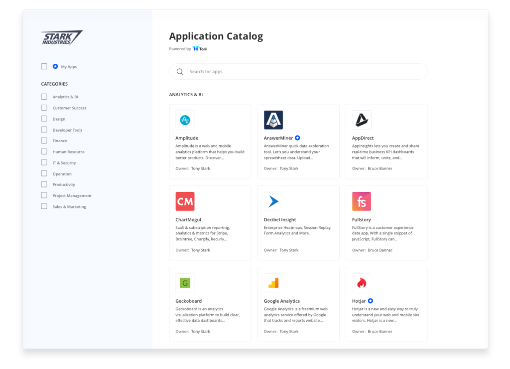 Application catalog