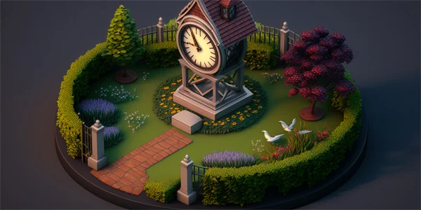 clock in garden
