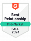 G2 Badge Best Relationship Fall 2023